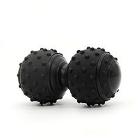 Massage Ball Bump Joint Body Sole Neck Rehabilitation Silicone Double Ball 2 Pieces, Black