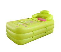 ZMM® Inflatable Bathtub Double Inflated Bathtub Thickening Household Couple Pots Fold Bath Barrel Bath Barrel Adult Bathtub Bath Barrel (Color : Green)