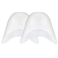 VORCOOL 1 Pair Silica Gel Ballet Pointe Dance Shoe Toe Pads High Heels Toe Cap Protector with Breathable Holes (White)