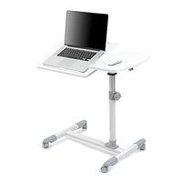 CX Laptop Desk Overbed Table, Mobile Desk Cart, Angle & Height Adjustable Laptop Stand Cart with Wheels