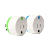 NEO Z-Wave Plus Smart Mini Power Plug Zwave Socket Zwave Outlet With Timing and Energy Monitoring Home Automation, Work with Wink, SmartThings, Vera, Fibaro & more, Green&Blue 2PK