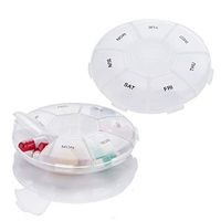 MERSOL 2 Pack Weekly Pill Organizer for Large Vitamins, Supplements, and Assorted Pills - Portable Case for Travel and Convenience, Set of 2 Cases Included for Morning and Evening/Night Reminder