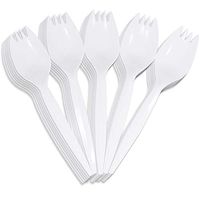 Plastic Disposable Sporks White Cutlery 115 Pk