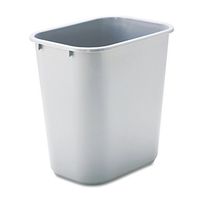 Rubbermaid Commercial 295600GY Deskside Plastic Wastebasket Rectangular 7 gal Gray