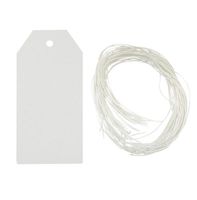 Wrapables 50 Gift Tags/Kraft Hang Tags with Free Cut Strings for Gifts, Crafts & Price Tags - White Original Tag