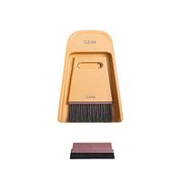 Mini Cleaning Brush Broom and Dustpan Set Mini Desk Cleaning and Duster Computer Keyboard Desktop Countertop Table Broom,Dust Pan Brush Nesting Tiny Cleaning Broom (Yellow)