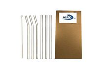 Drinking Straws Glass by JGRD, Reusable Durable, 9" X 10mm, 3 Bent, 3 Straight, 1 Cleaning Brush, Hand Made, Durable Reusable Straw, Perfect for Smoothies, Tea, Juice, Water, Essential Oils