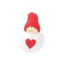 Holata Christmas Plush Ball Pendant Cute Mini Snowman Hanging Pompom Doll Pendant