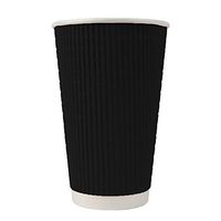 16 oz Colorful Paper Milkshake Cups - Premium Disposable Black Ripple Cold Drink Cups - Frozen Dessert Supplies - 500 Count