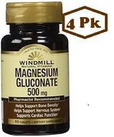 Magnesium Gluconate 500 Mg 90 Tb - From Windmill Pack of 4