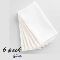 JB Linen Egyptian Cotton 500-Thread-Count 6-Piece Dinner Napkins 12" x 12" Color White Solid (Set Contains Half Dozen Napkins)