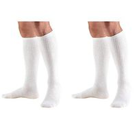 Truform 1913, Diabetic Compression Socks, 8-15 mmHg, Knee High, Cushion Foot, White, Large (Pack of 2)