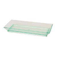 Klarity Rectangular Transparent Green Dish (Case of 50), PacknWood - Recyclable Plates for Serving (5.3" x 2.5") PK210KLAR1365