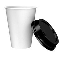 Amazon Brand - Solimo 12oz Paper Hot Cup with Lid, 500 Count
