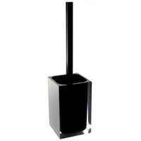 Gedy RA33-14 Rainbow Stylish Square Toilet Brush Holder, Black