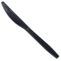 Daxwell Plastic Knives, Medium Heavy Weight Polypropylene (PP), Wrapped, Black, 6 3/8", A10003700 (Case of 1,000)