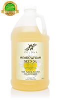 100% MEADOWFOAM Seed Oil by Velona | All Natural Clear Carrier Oil for Ski, Hair, Body & Face Moisturizing | Refined, Cold Pressed | Size: 64 OZ