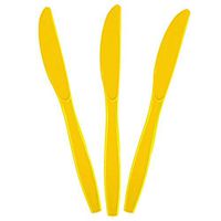 JF World Sunshine Yellow Premium Plastic Knives 48ct