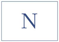 Entertaining with Caspari Embossed Navy Initial-N Blank Notecards, Box of 8
