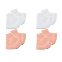 4 Pairs Gel Heel Sleeves Heel Cups Set Gel Breathable Protective Heel Guard Silicone Heel Protectors for Heel Pain Dry Cracked Heels Achilles Tendonitis Heel Spur Relief for Men and Women