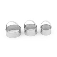 eDealMax Métal Biscuit Biscuit Baking Bricolage Poignée de forme ronde Cutter moule moule 3 en 1