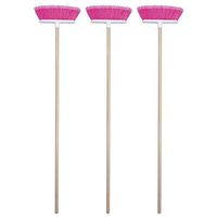 The Original Soft Sweep Magnetic Action Fuchsia Broom with Natural Finish Wood Handles (2 Fuchsia Brooms)