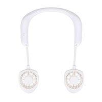 Meidexian888 Hand Free Personal Fan,Portable USB Rechargeable Neckband Lazy Neck Hanging Style Dual Cooling Fan (White)