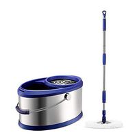 Mop Deep Cleaning Household Rotary Bucket Automatic Double Drive Stainless Steel Ping Bucket Hand Wash Good God Bucket,A