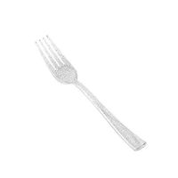 Basic-Center 100 Pack Silver Glitter Disposable Plastic Fork Wedding Picnic Tableware Cutlery Set Count Outdoor Indoor Use Table
