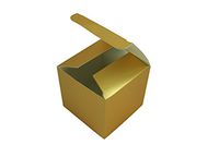 Dreampartycreation (Pack of 10) fold-up Favor Paper Gift Boxes 2" x 2" x 2" Cube (Glossy Yellow Gold)