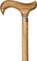 Genuine Zebrano Derby Walking Cane with Zebrano Shaft and Silver Collar