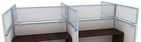 18" Polycarbonate Cubicle Mounted Privacy Panel with Small Brackets