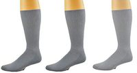 Sierra Socks Diabetic Arthritic Men Crew Cushioned Sole Smooth Toe 3 Pair Pack (Sock Size 10-13, Shoe Size 6-12, Gray)