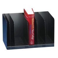 Buddy Products Six Section Book Rack w/Dividers, Steel, 15 x 9 1/4 x 9 1/4, Black