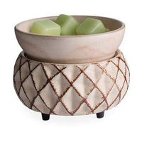 CANDLE WARMERS ETC 2-in-1 Candle and Fragrance Warmer for Warming Scented Candles or Wax Melts and Tarts with to Freshen Room, Lattice