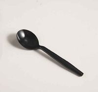 SPOON, SOUP MEDIUMWEIGHT BLACK POLYSTYRENE BULK PLASTIC
