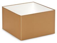 Pack of 25, Solid 8 x 8 x 5" Metallic Gold Gift & Gourmet Box Bases to Use Food Safe Barrier Like Food Grade Tissue or Cello for Food Packagings(Lids Sold Separately)