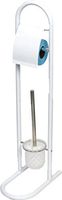 EVIDECO Toilet Bowl Brush Holder and Toilet Tissue Roll Dispenser Color: White
