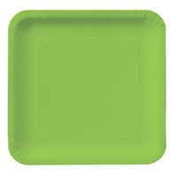 Creative Converting Touch of Color 18 Count Square Paper Dinner Plates, Fresh Lime