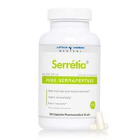 Arthur Andrew Medical - Serretia, Pure Serrapeptase, Relief from Pain and Muscle Soreness and Healthy Sinus Activity, Vegetarian, Non-GMO, 180 Capsules
