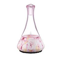 Opulence - Nebulizing Essential Oil Diffuser for Aromatherapy with Pink Floral Ceramic Base and Pink Hand-Blown Glass with Touch Sensor Light Switch - No Heat, No Water, No Plastic