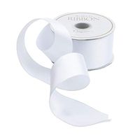 Caspari Solid White Satin Wired Ribbon - 27 Foot Spool