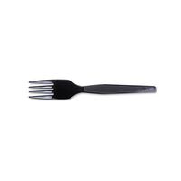Plastic Cutlery, Heavy Mediumweight Forks, Black, 100/Box