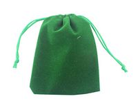 Pack of 25 Velvet Gift Bags Drawstring Jewelry Pouches Candy Bags Wedding Favors (4.8" X 3.6", Green)