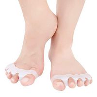 1 Pair Gel Toe Separator Toe Stretcher - RAGZAN Hammer Toe & Bunion Corrector for Men and Women, Correct Your Toes Naturally - White