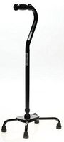 Medline MDS86228 Aluminum Quad Cane with Large Base, Black (Pack of 2)