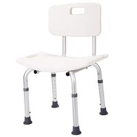 Medical Shower Chair Bathtub Adjustable Bench Stool Seat Detachable Backrest White