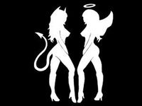 YWS Vinyl Sticker Decal - Sexy Angel Devil Mud Flap Girls - Sticker Laptop Car Truck Window Bumper Notebook Vinyl Decal SMA6113