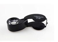40X Pocket Jewelry Magnifier Folding LED Magnifying Glass Aluminum Alloy Case Light Weight Acrylic Lens Scratch Resistant Drop Resistant JTeam (Color : Black)