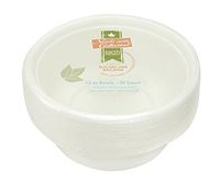 Eco-Friendly 100% Compostable Sugarcane/Bagasse Heavy Duty Bowls, FDA Approved, 12 Oz. 50 Count